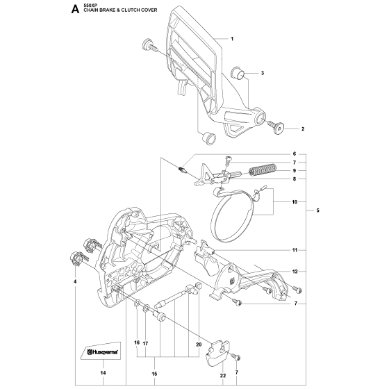 Chain Brake & Clutch Cover Assembly For Husqvarna 550XP-XPG Chainsaw 