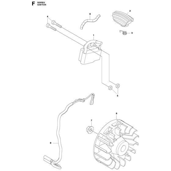 Ignition System Assembly For Husqvarna 553RBX Brushcutters