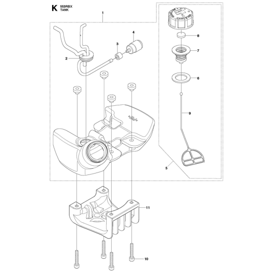 Fuel Tank Assembly for Husqvarna