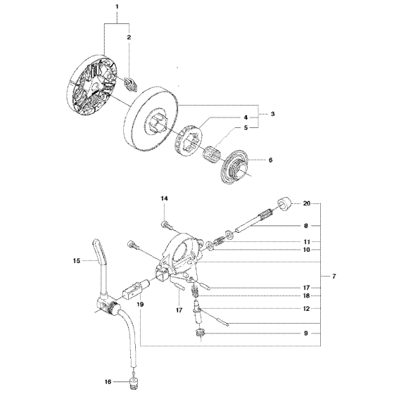Clutch & Oil Pump for Husqvarna 555