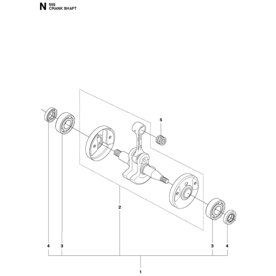 Crankshaft Assembly for 555FRM