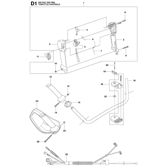 Throttle Controls for Husqvarna 555FRM