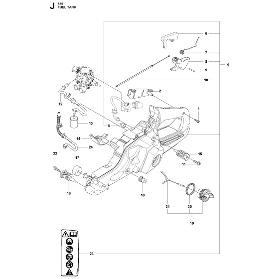 Fuel Tank Assembly Husqvarna 556
