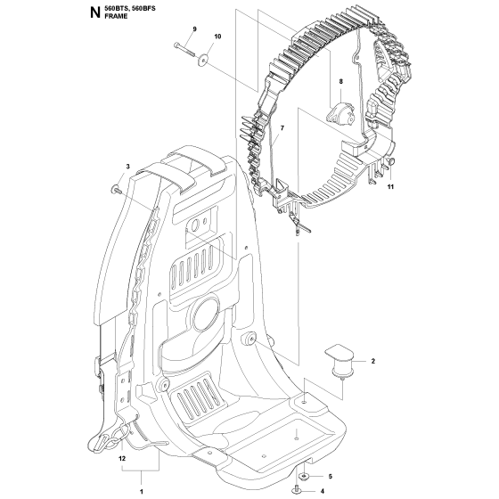 Frame Assembly for Husqvarna 560BFS Leaf Blower