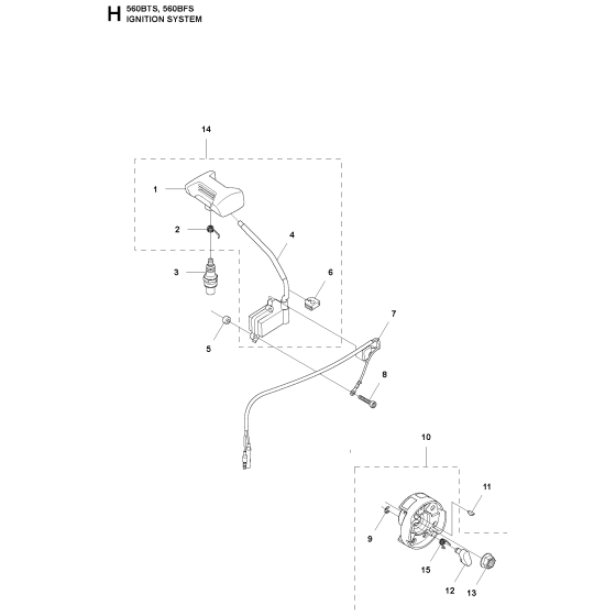 Ignition System Assembly for Husqvarna 560BFS Leaf Blower