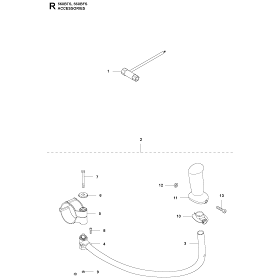 Accessories Assembly for Husqvarna 560BTS Leaf Blower