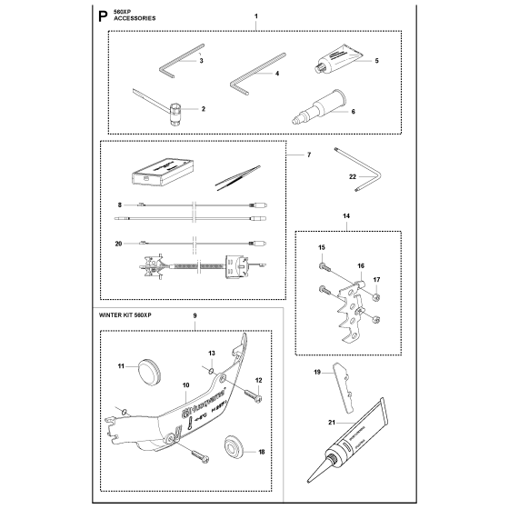 Accessories Assembly For Husqvarna 560XP-XPG  Chainsaw 