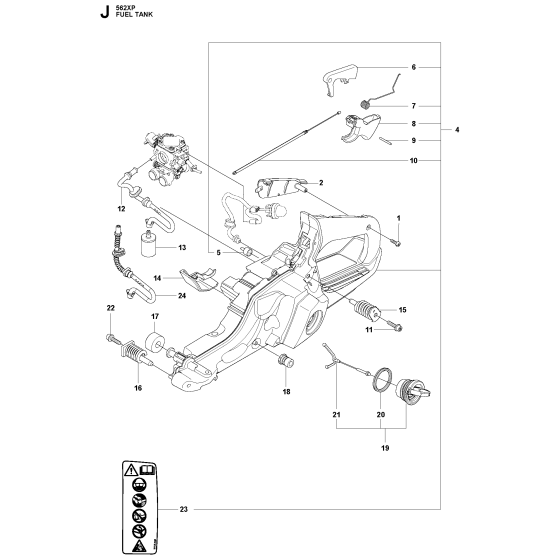 Fuel Tank Assembly For Husqvarna 562XP-XPG Chainsaw 