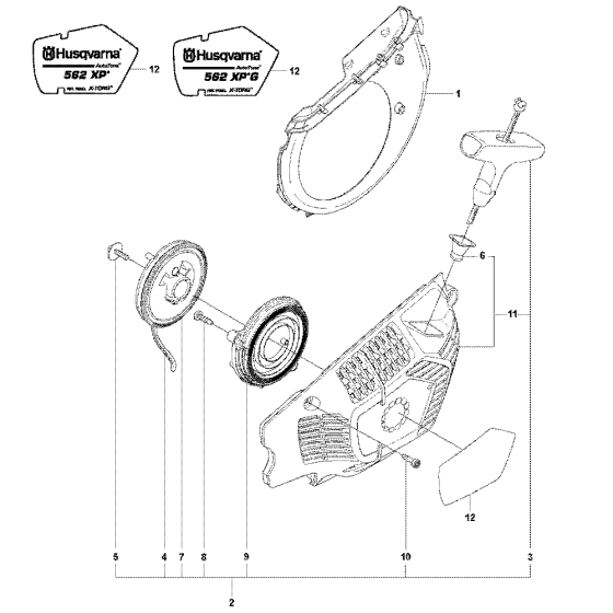 Starter Assembly For Husqvarna 562XP-XPG Chainsaw 