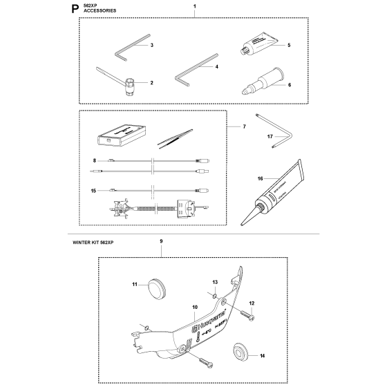 Accessories Assembly For Husqvarna 562XP-XPG Chainsaw 