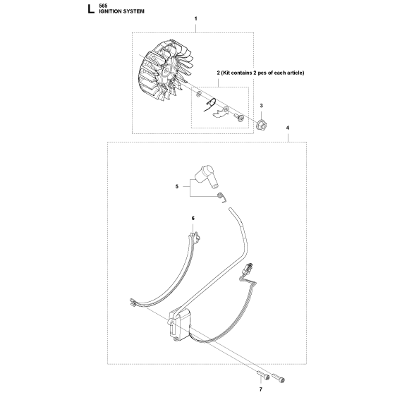 Ignition System Assembly For Husqvarna 565 Chainsaw 