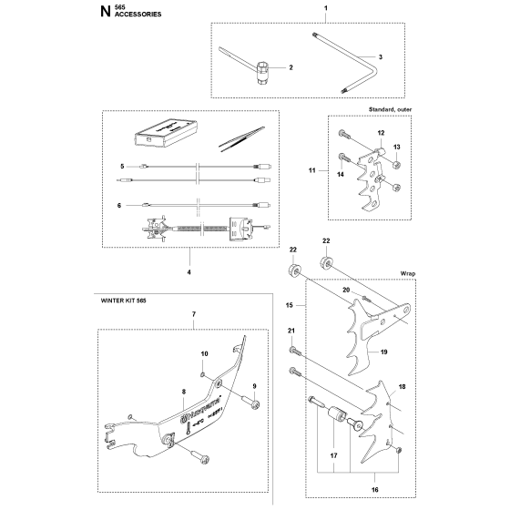 Accessories Assembly For Husqvarna 565 Chainsaw 