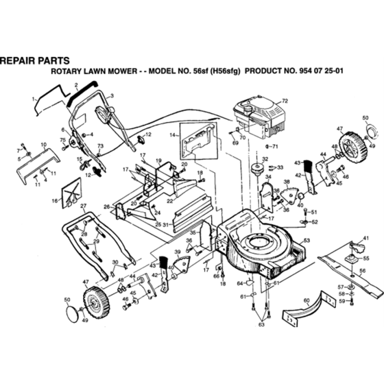 Repair Kits Assembly-3 for Husqvarna 56 SFE Series 5 Consumer Lawn Mowers