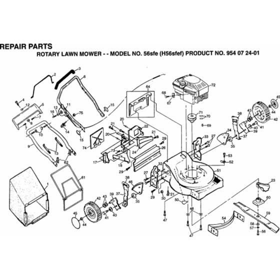 Repair Kits Assembly-5 for Husqvarna 56 SFE Series 5 Consumer Lawn Mowers