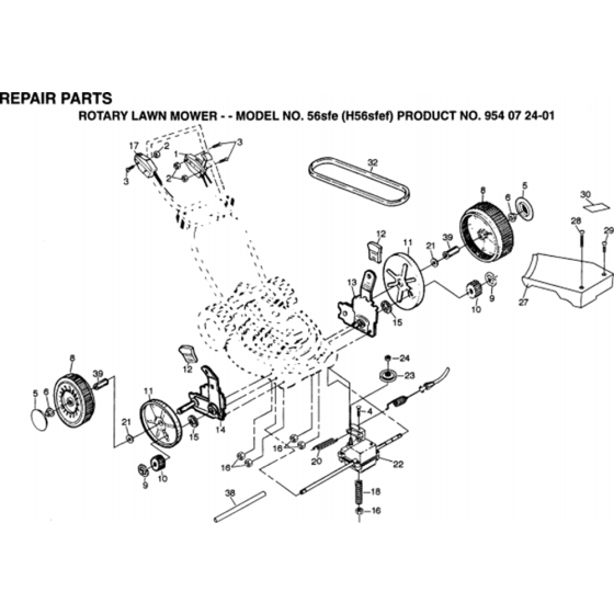 Repair Kits Assembly-6 for Husqvarna 56 SFE Series 5 Consumer Lawn Mowers