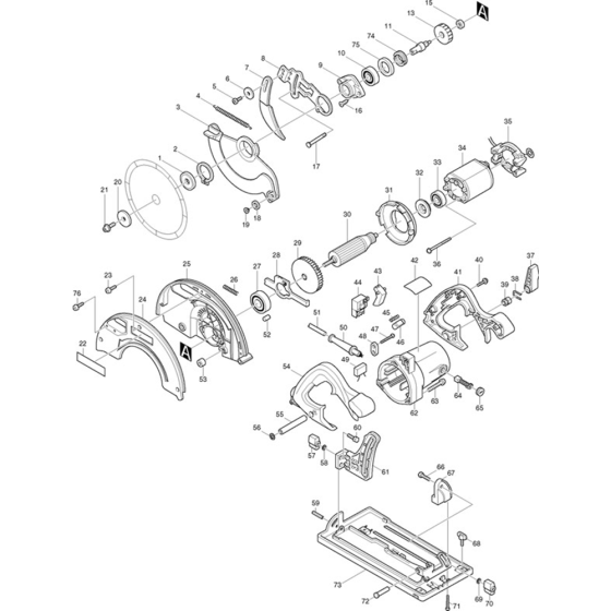 Main Assembly for Makita 5703R Circular Saw