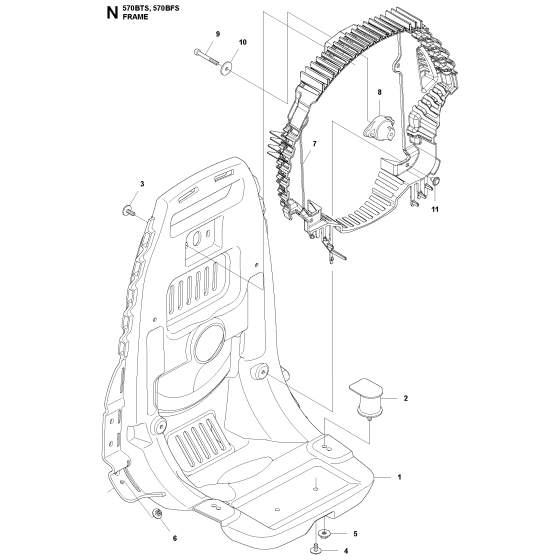 Frame Assembly for Husqvarna 570BFS Leaf Blower