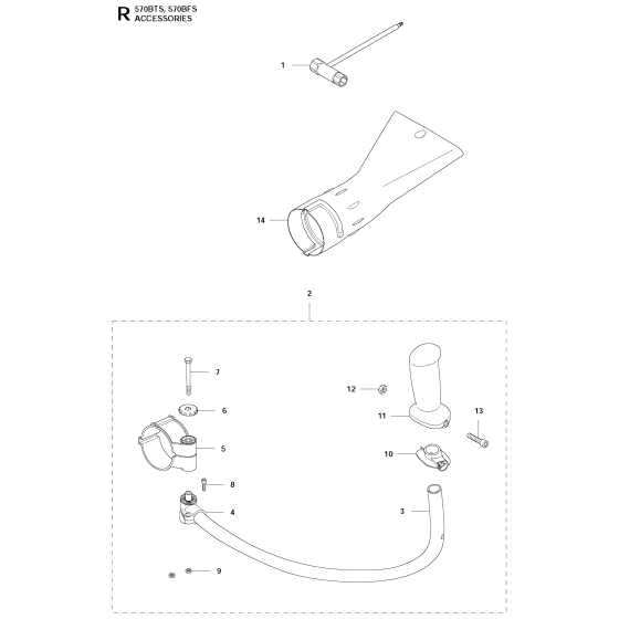 Accessories Assembly for Husqvarna 570BTS Leaf Blower