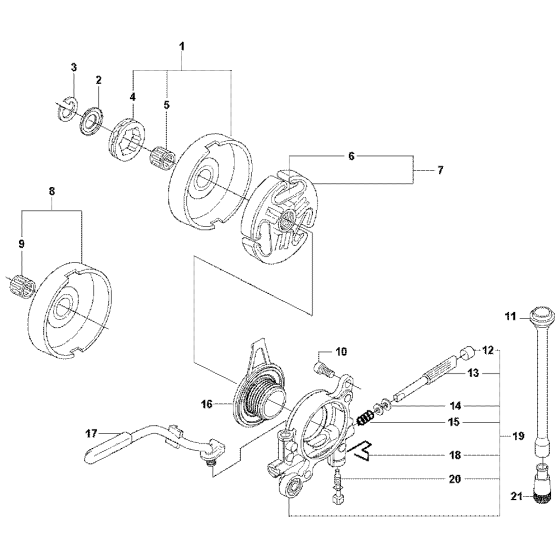 Clutch & Oil Pump Assembly For Husqvarna 570II Chainsaw 