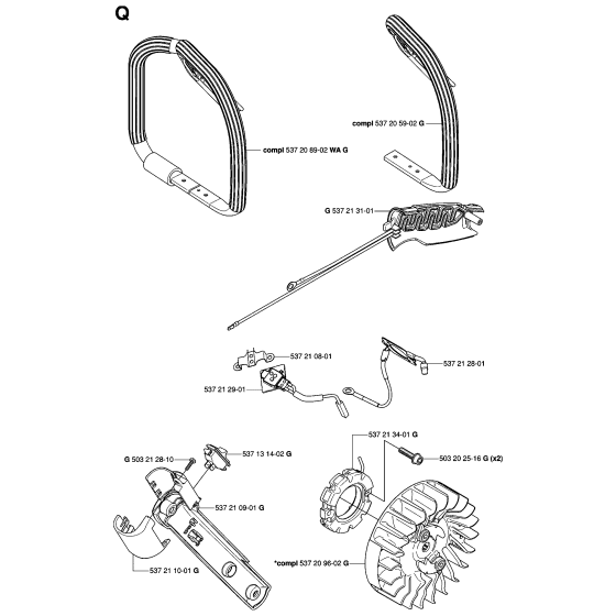 Handles Heated Assembly For Husqvarna 575XP Chainsaw 