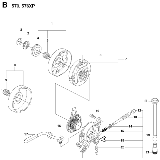 Clutch & Oil Pump Assembly For Husqvarna 576XP Chainsaw 