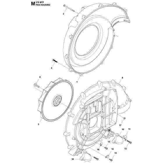 Fan Assembly for Husqvarna 578BTF Leaf Blower