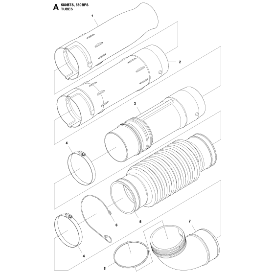 Tube Assembly for Husqvarna 580BFS Leaf Blower