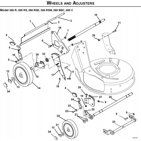 Wheels and Tires Assembly-2 for Husqvarna 580 RS Series 5 Consumer Lawn Mowers