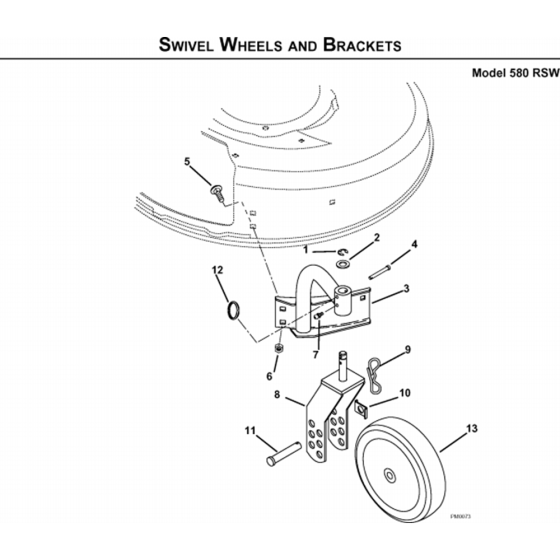 Wheels and Tires Assembly-1 for Husqvarna 580 RSE Series 5 Consumer Lawn Mowers