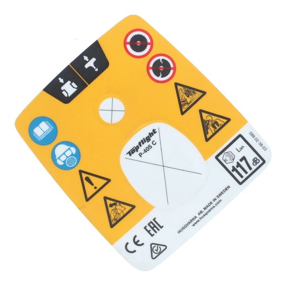 Decal Warning for Husqvarna K1270 Disc Cutter - 589 02 38 03