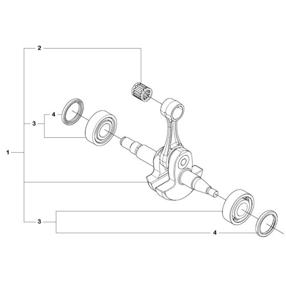Crankshaft for Husqvarna 592 XP-XPG