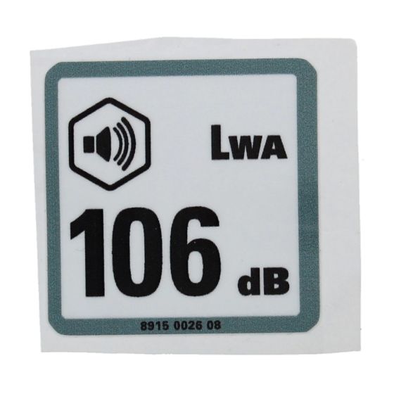 Decal Noise 106 DB for Husqvarna 555, 562 XP Chainsaws - 594 66 15 01