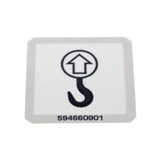 Label Lifting Point for Husqvarna LF 50 L, LF 100 L, LF 75 L, LF 60 LA Compactors - OEM No. 594 66 09 01