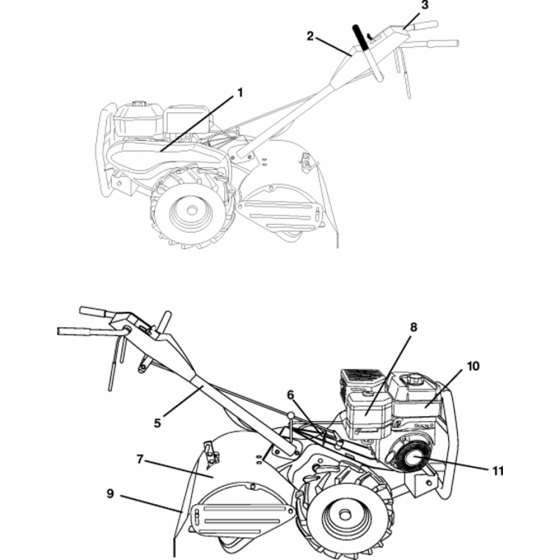 Decals for Husqvarna 600 CRT Cultivator/Tiller