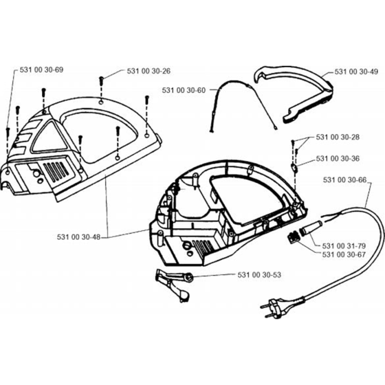 Handle & Controls  for Husqvarna 600 H Trimmer/ Edgers