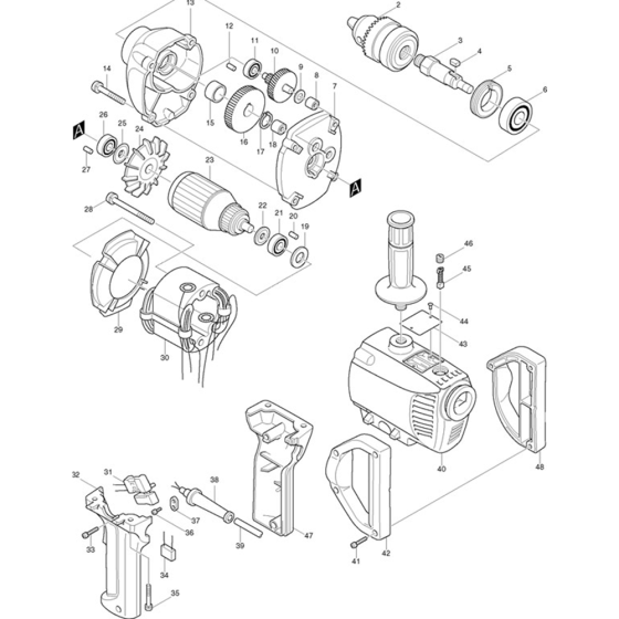 Main Assembly for Makita 6013B Rotary Drill