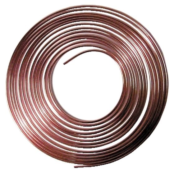 Copper Pipe 22 Gauge L: 25ft, Outer Diameter: 1/4"