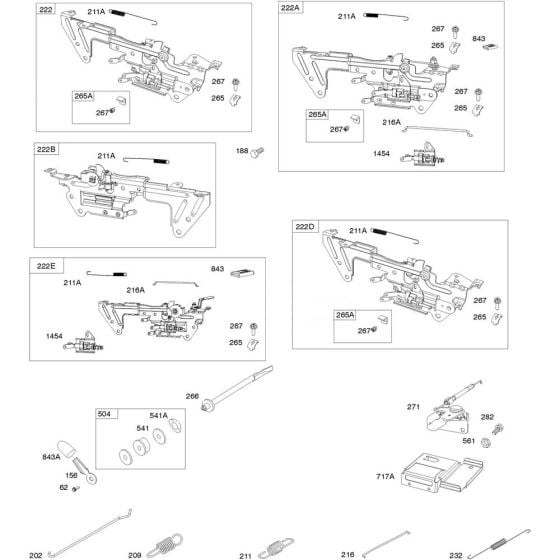 Control Bracket Assembly for Briggs and Stratton Model No.613477-3079-J1 Horizontal Shaft Engine