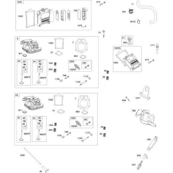 Cylinder Head Assembly for Briggs and Stratton Model No.613477-3048-J1 Horizontal Shaft Engine