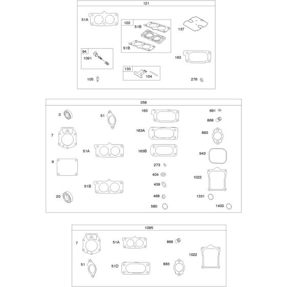 Carburettor Overhaul Assembly for Briggs and Stratton Model No.613477-3079-J1 Horizontal Shaft Engine