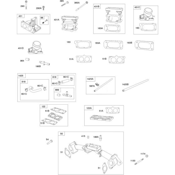 Intake Manifold Assembly for Briggs and Stratton Model No.613477-3079-J1 Horizontal Shaft Engine