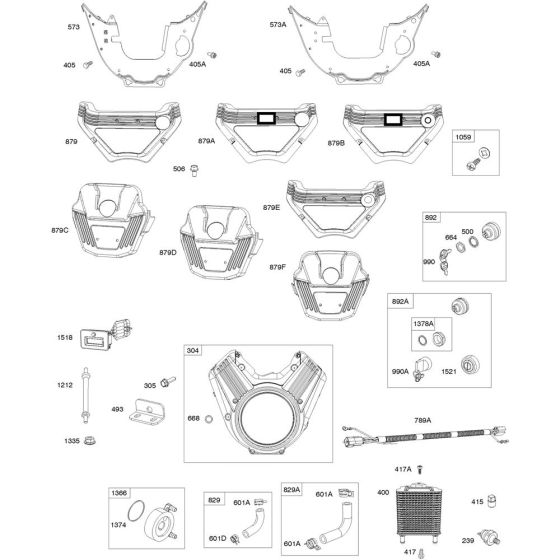 Blower Housing Assembly for Briggs and Stratton Model No.61E377-0009-J1 Horizontal Shaft Engine