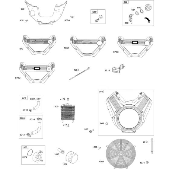 Blower Housing Assembly for Briggs and Stratton Model No.61E477-0007-J1 Horizontal Shaft Engine