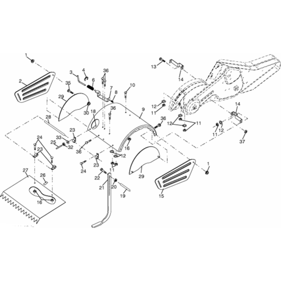 Tine Shield Assembly for Husqvarna 650 RTT Cultivator/Tiller