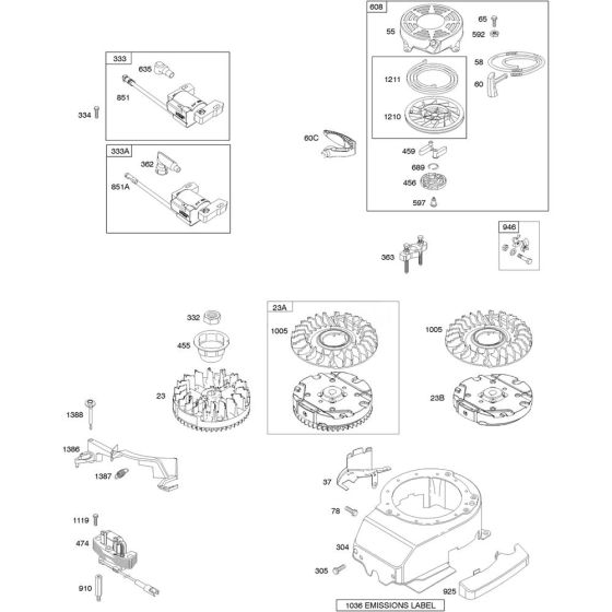 Blower Housing Assembly for Briggs and Stratton Model No. 126M07-5060-F1 Vertical Shaft Engine