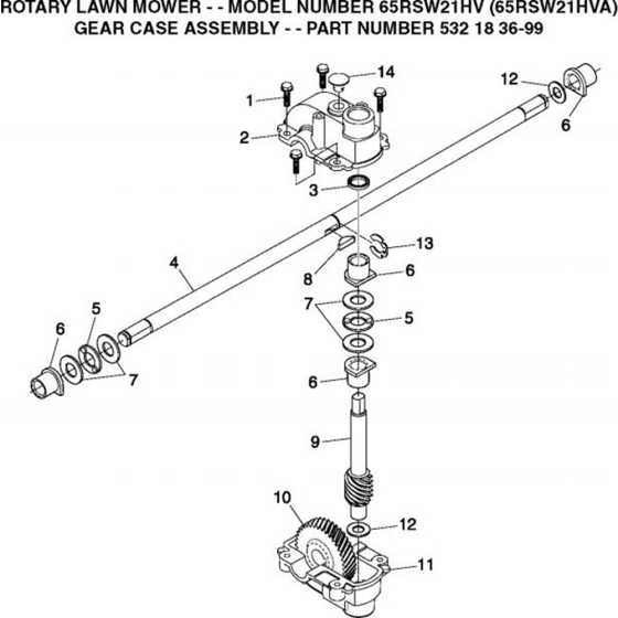 Gears  for Husqvarna 65 RSW21 HVA Lawn Mowers