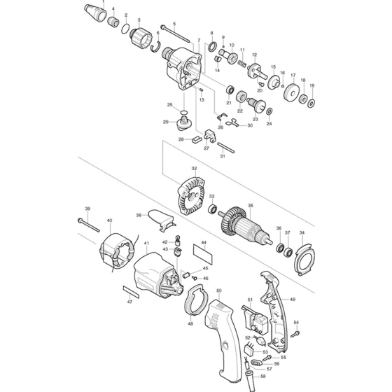 Main Assembly for Makita 6807 2 Speed Corded Screwgun