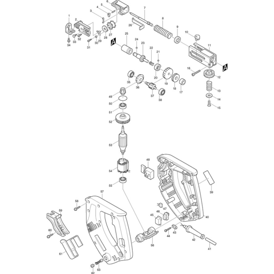 Main Assembly for Makita 6830 Autofeed Corded Screwgun