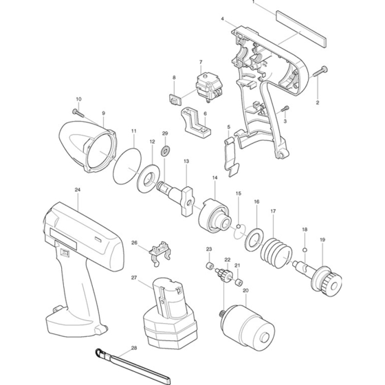 Main Assembly for Makita 6911HD Impact Wrench