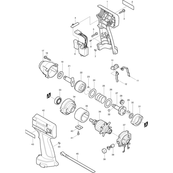 Main Assembly for Makita 6918D Impact Wrench